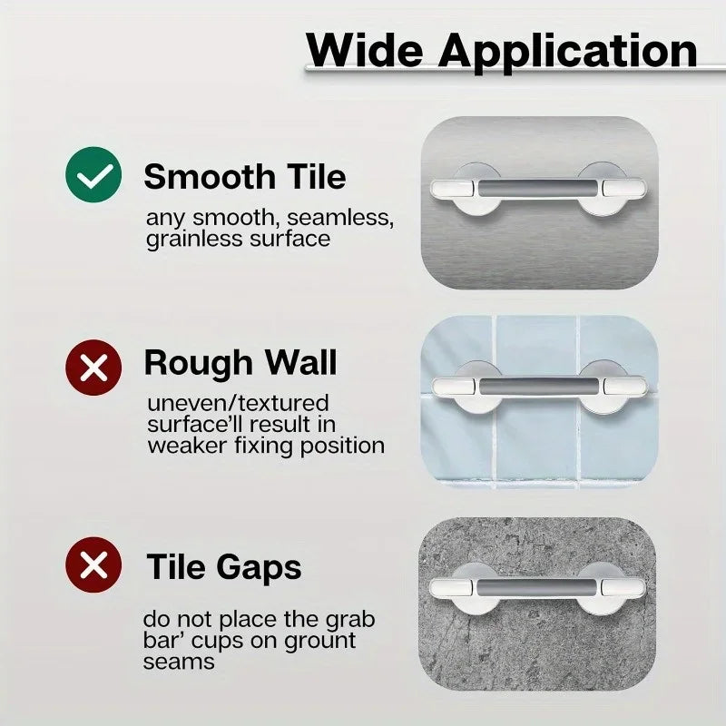 12-Inch Suction Cup Shower Handles, 2-Pack