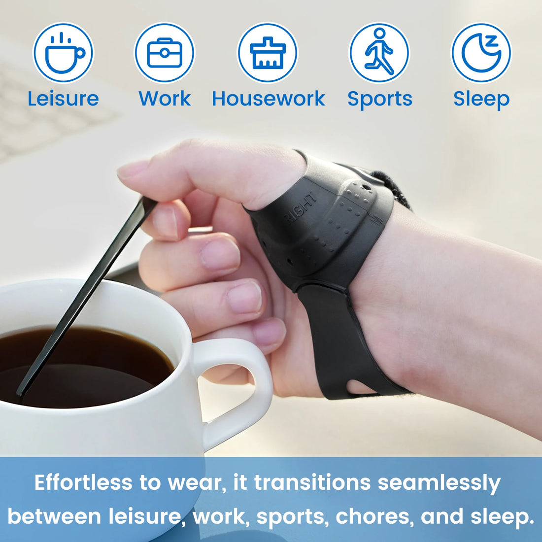 Flexible CMC Thumb Brace for Left or Right Hand