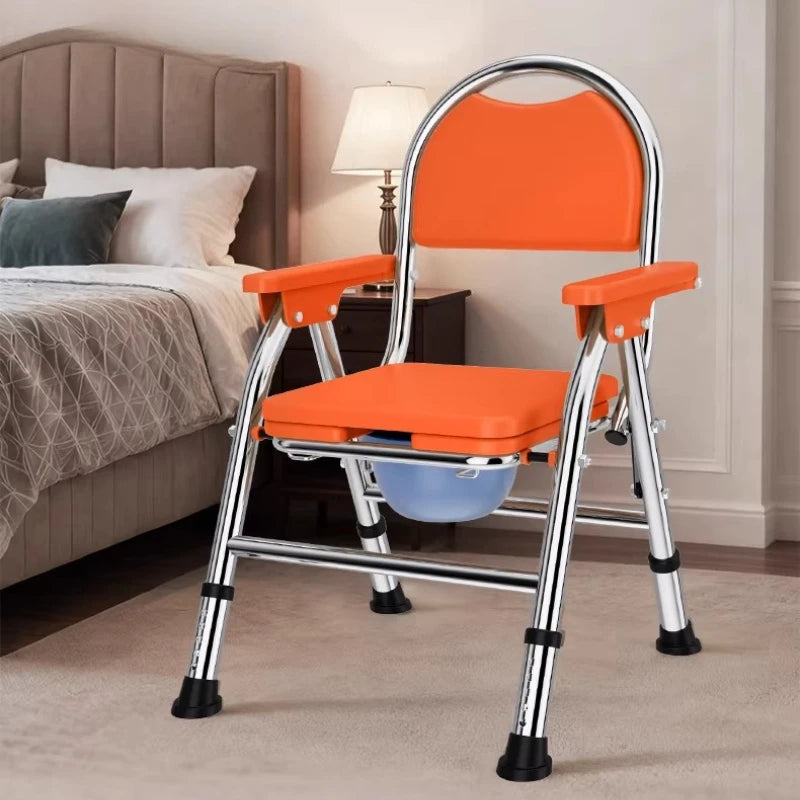 Bedside Commode with Padded Seat and Backrest