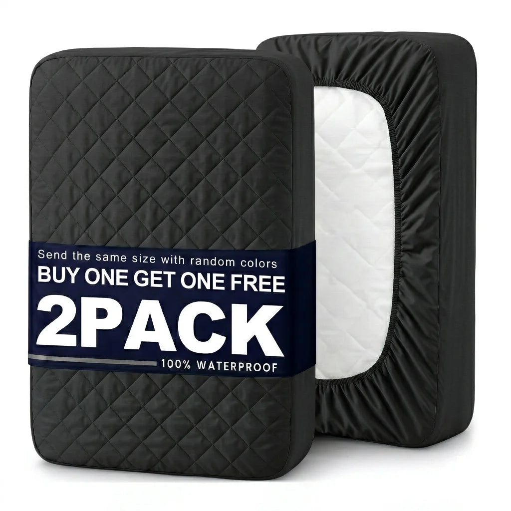 Quilted Waterproof Mattress Cover, 2 Pieces
