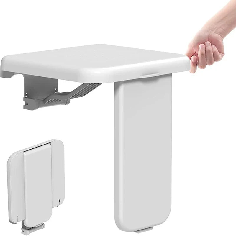 Wall-Mounted Folding Shower Seat for Bathroom Use