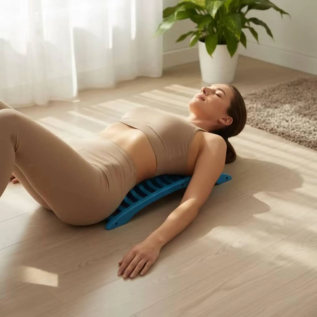 Arched Back Stretcher with Slats, Portable for Desk Breaks