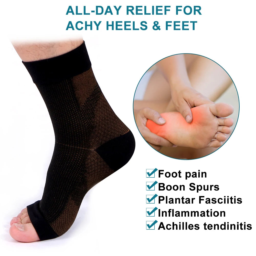Copper Compression Ankle Support Sock, Unisex, 1 Pair