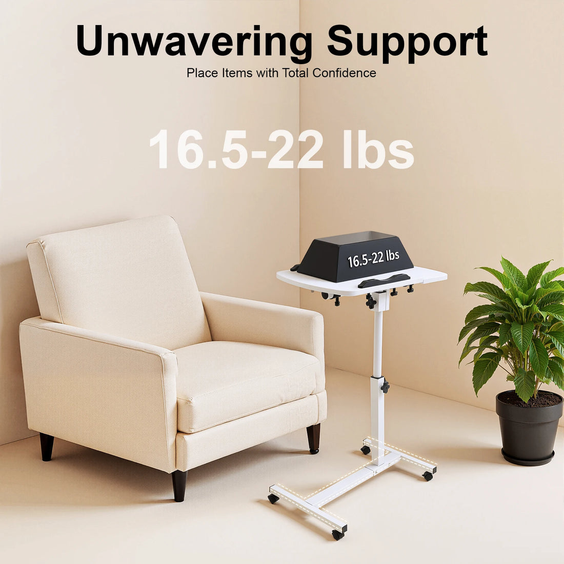 Adjustable Laptop Desk Stand with Lockable Wheels