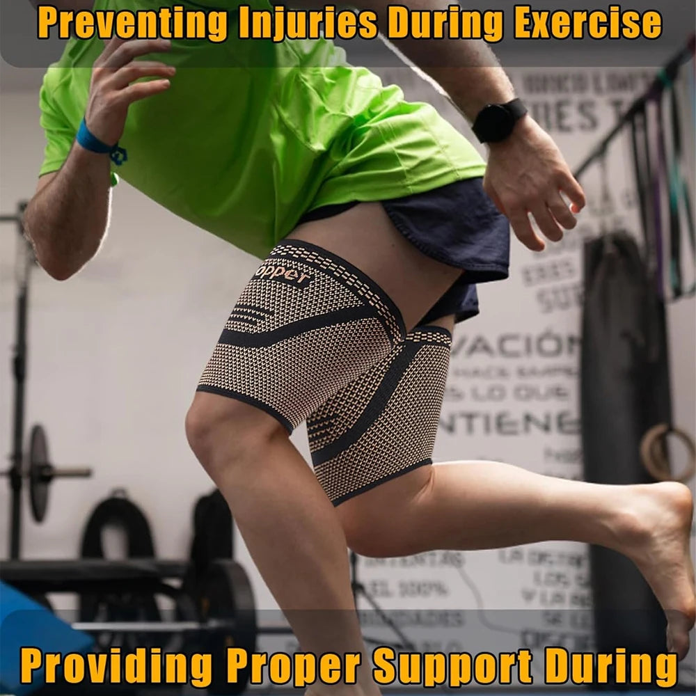 Anti-Slip Thigh Compression Sleeves for Sports