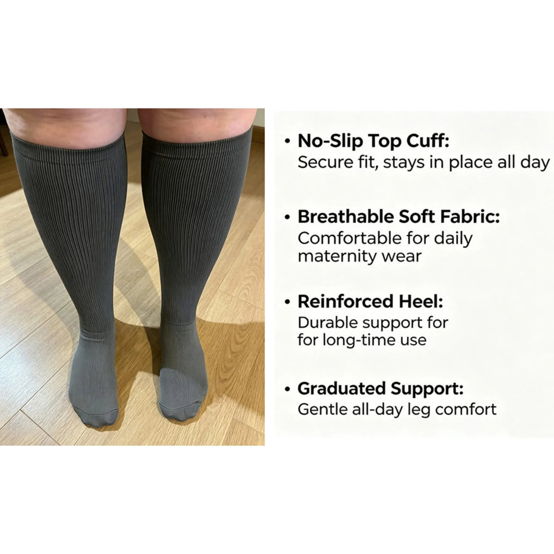 Knee-High Compression Socks, 2-Pack