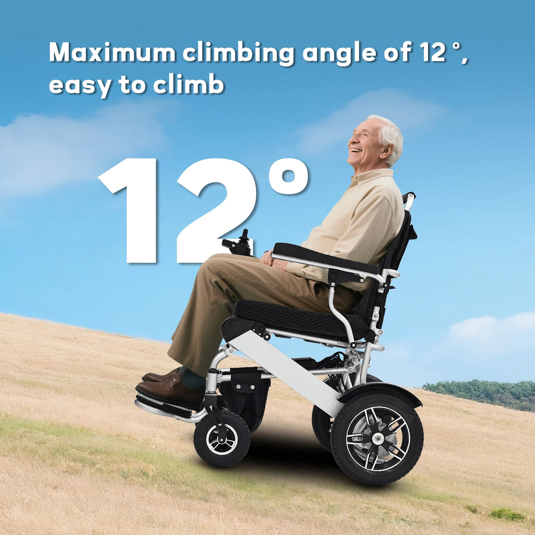 Foldable Non-Electric Wheelchair, 100 kg Capacity