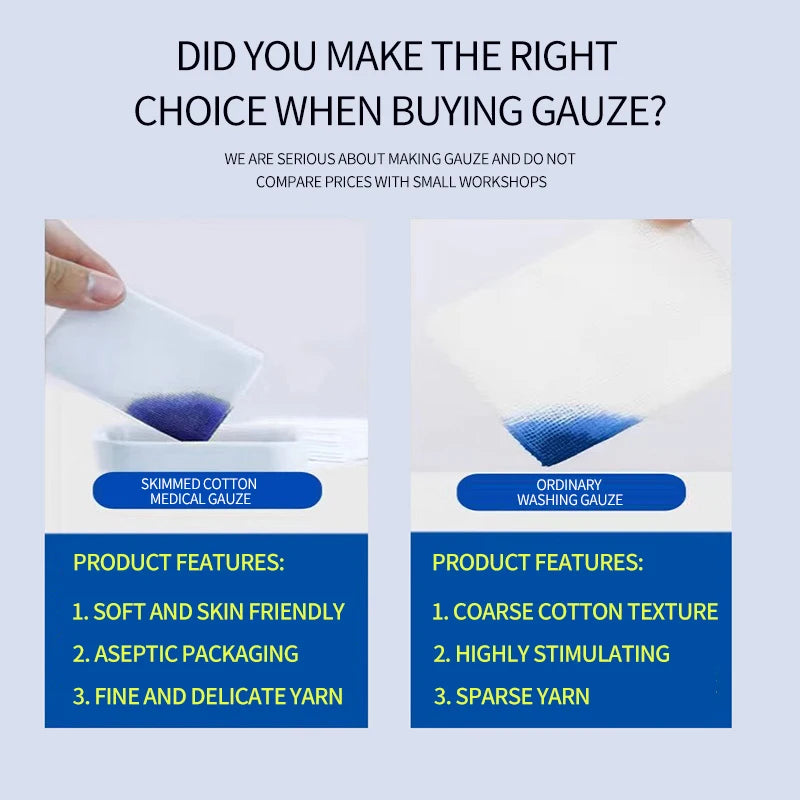 Sterile Cotton Gauze Pads for Wound Care