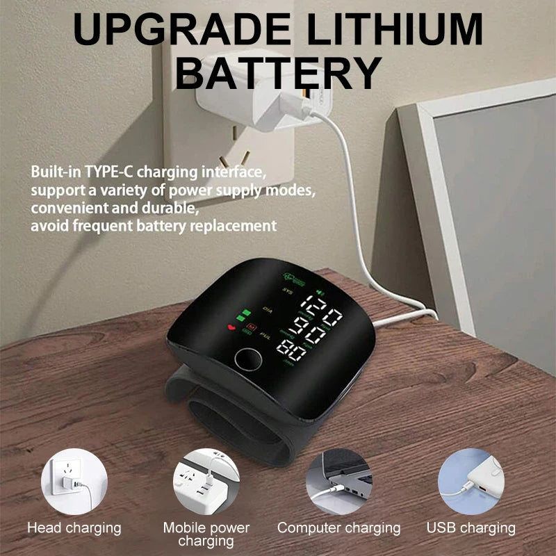 Rechargeable Wrist Blood Pressure Monitor for 2 Users