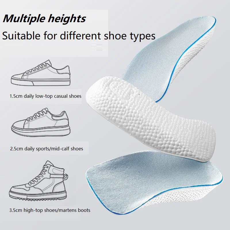 Height-Increasing Insoles with Arch Support