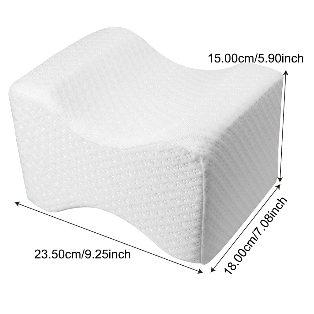 Memory Foam Knee Pillow for Side Sleepers, 100% Cotton Cover