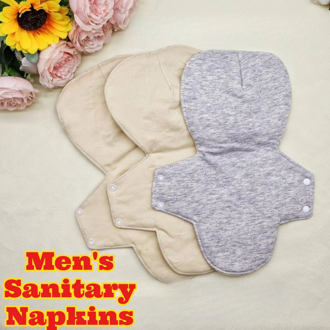 Reusable Men's Cotton Incontinence Pads, 3-Pack