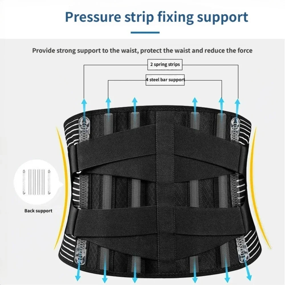 Lumbar Back Belt with Waist and Lower-Back Support