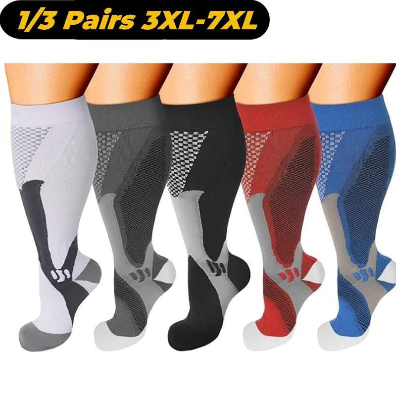 Plus-Size Knee-High Compression Socks, 15–20 mmHg