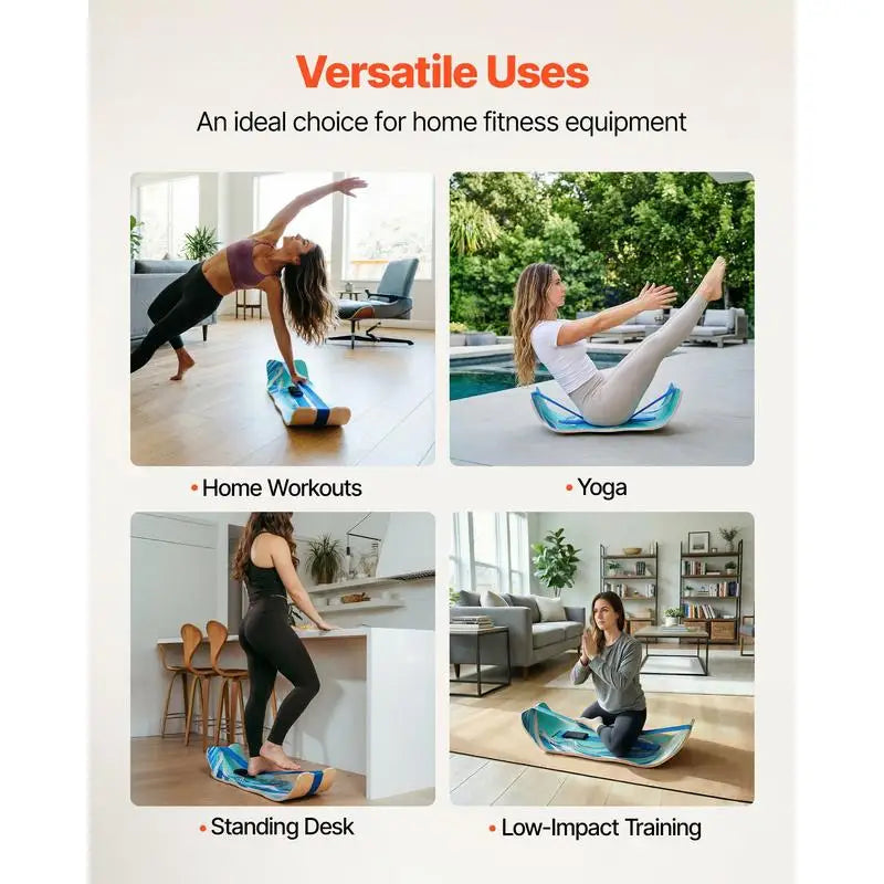 Curved Wooden Balance Board for Home Training