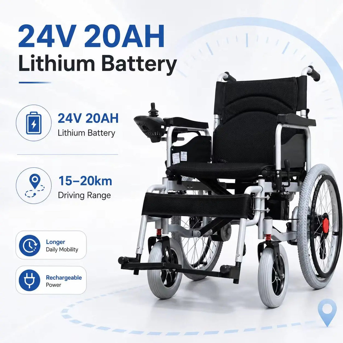 Foldable Dual-Motor Power Wheelchair