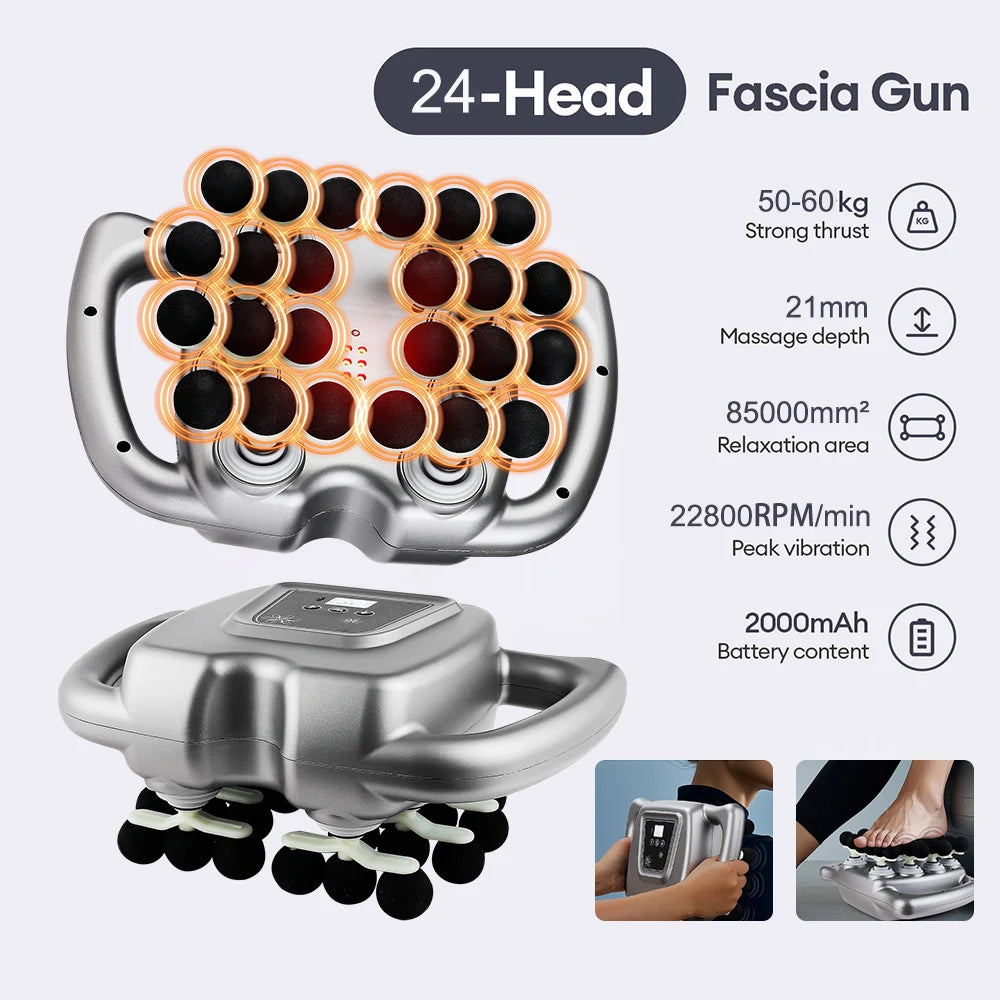 24-Head High-Frequency Vibration Massage Gun