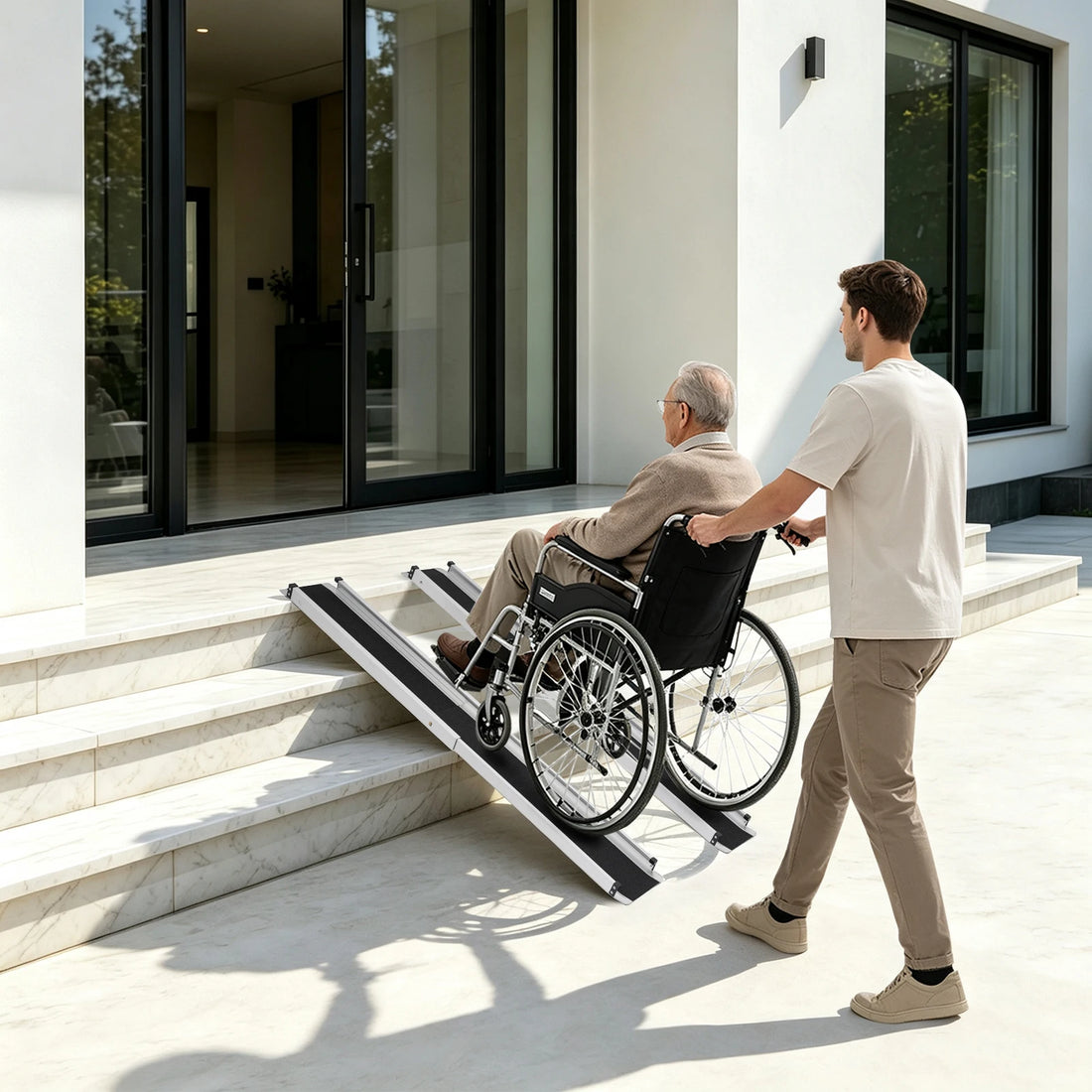 Portable Aluminum Wheelchair Threshold Ramp