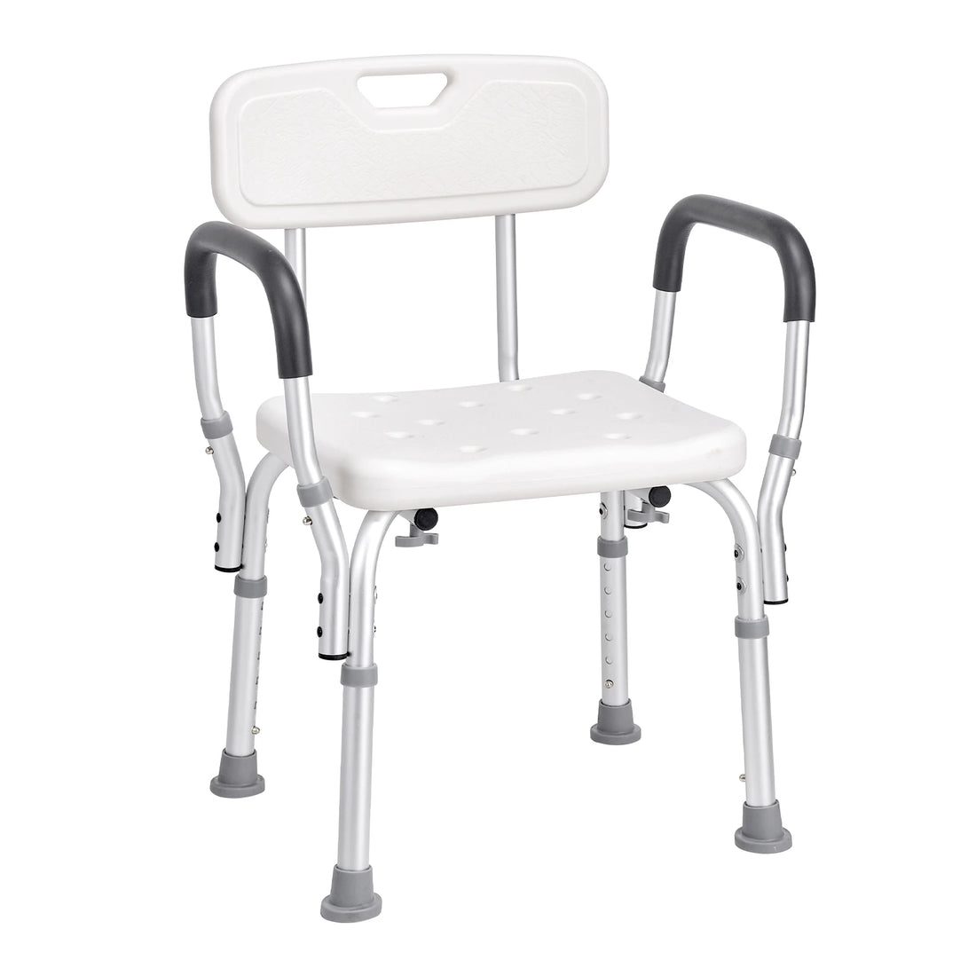 Adjustable Shower Chair with Back and Non-Slip Feet