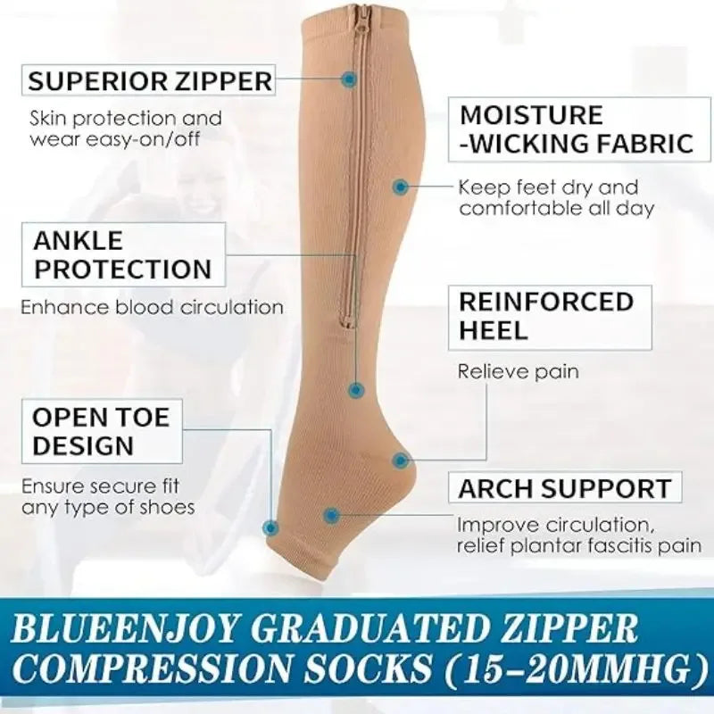 Knee-High Compression Socks for Hiking and Running