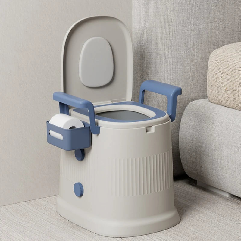Portable Bedside Commode with Wheels and Urinal Bucket