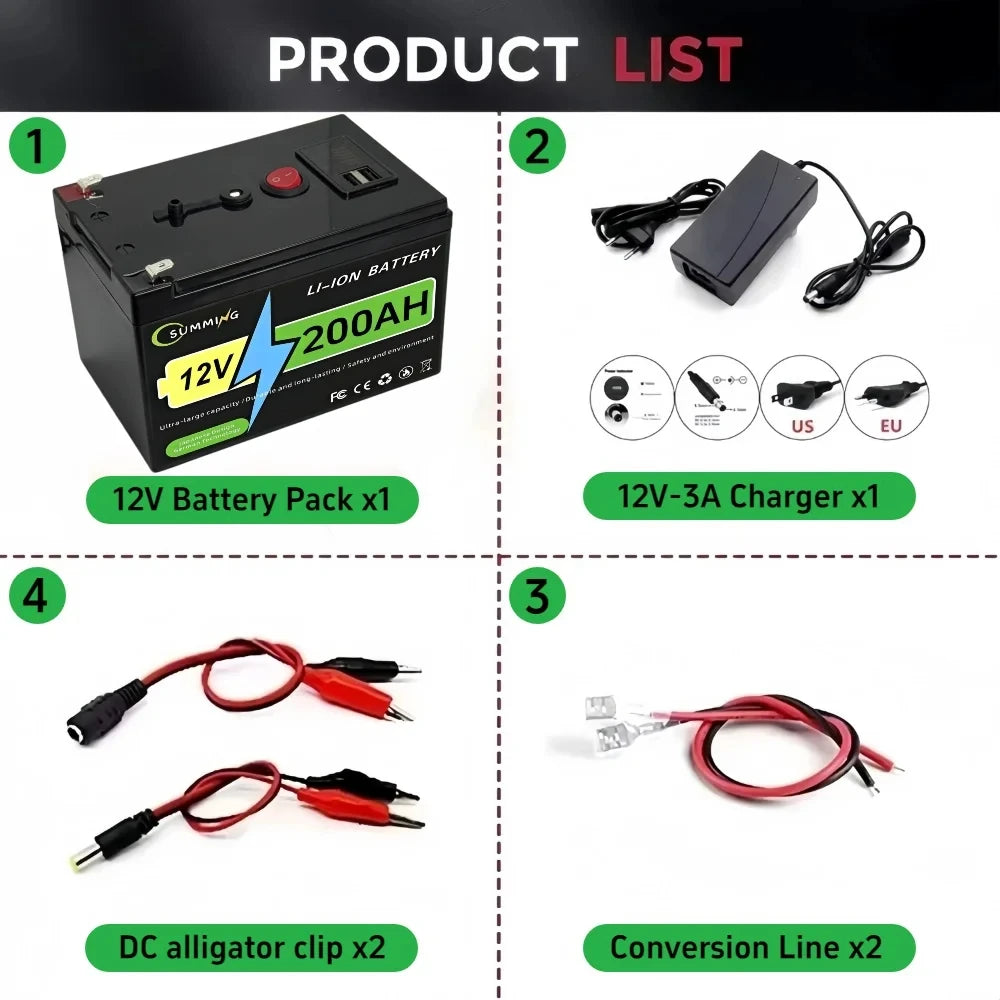 12V 200Ah Lithium Iron Phosphate Wheelchair Battery
