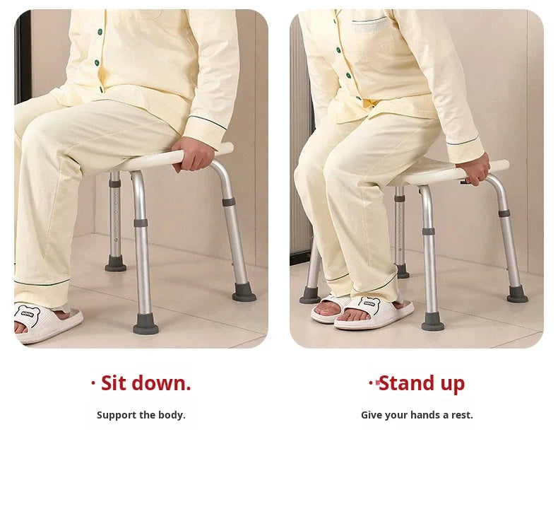 Height-Adjustable Cushioned Bath Stool