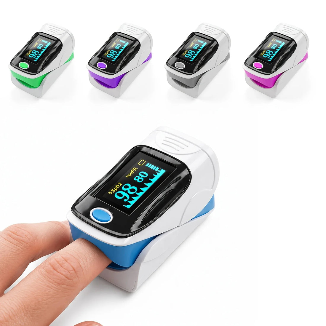 Fingertip Pulse Oximeter with OLED Display, SpO2 and Heart Rate