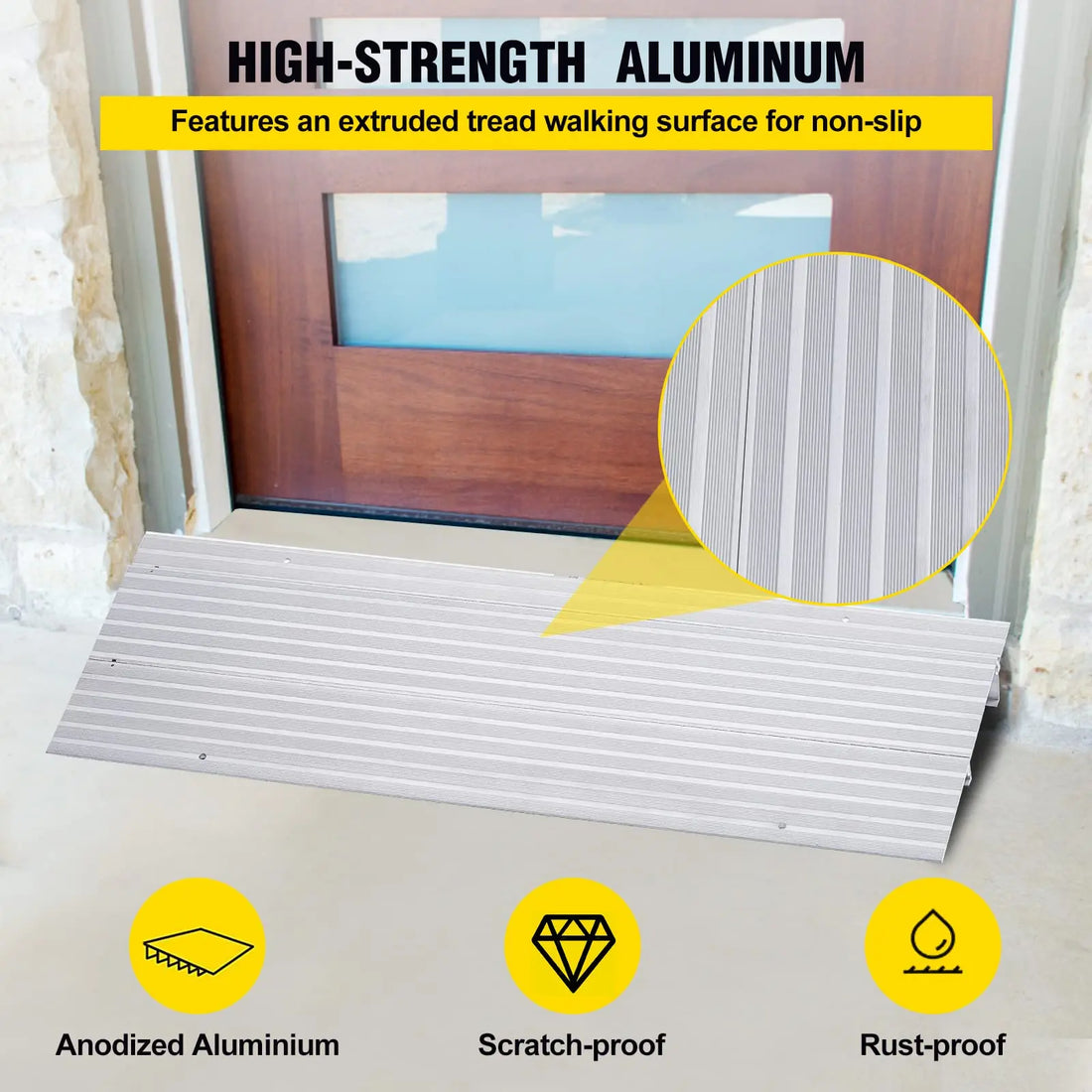 Aluminum Wheelchair Doorway Threshold Ramp