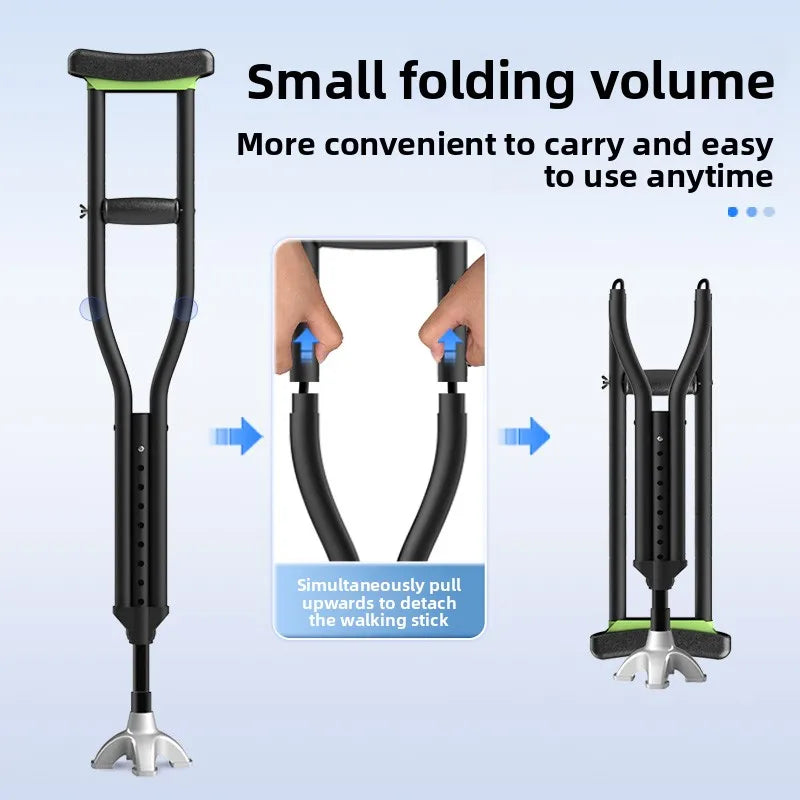 Foldable Stainless Steel Underarm Crutches