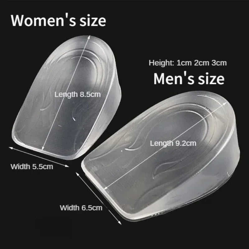 Transparent Gel Heel Lifts, 1 cm or 3 cm