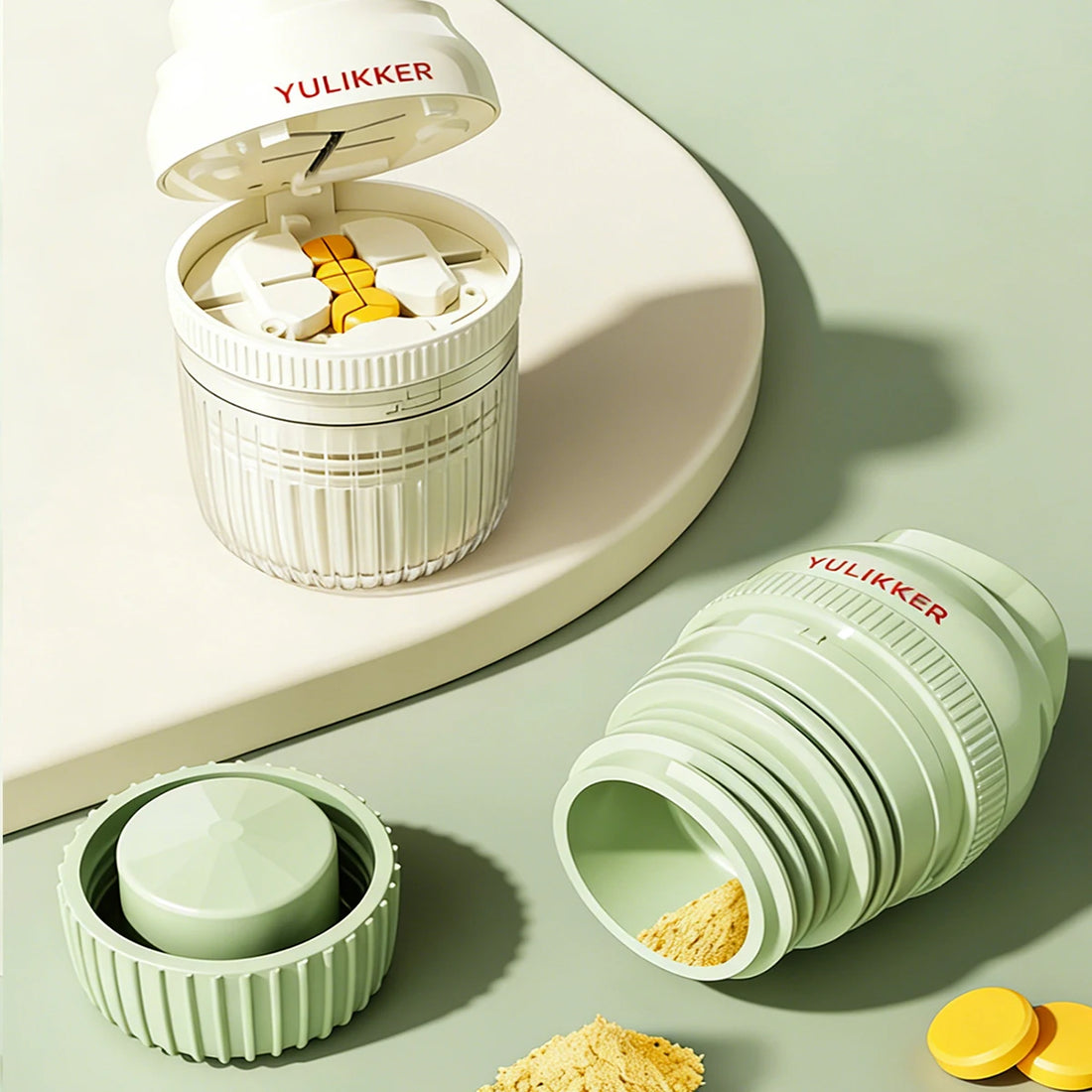 Portable Pill Splitter, Cutter and Grinder with Pill Box
