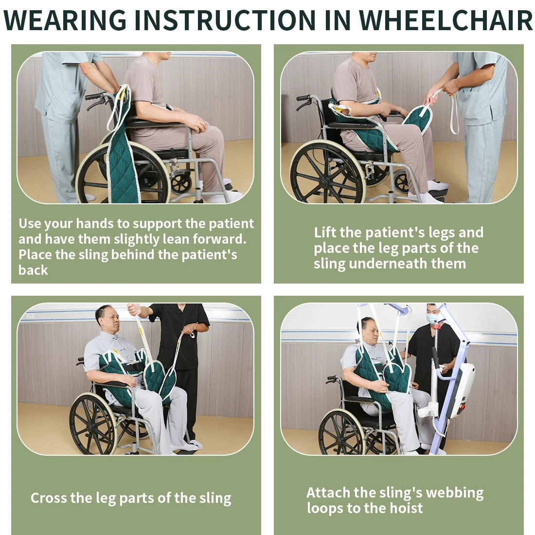 Patient Transfer Lift Sling with Head Support