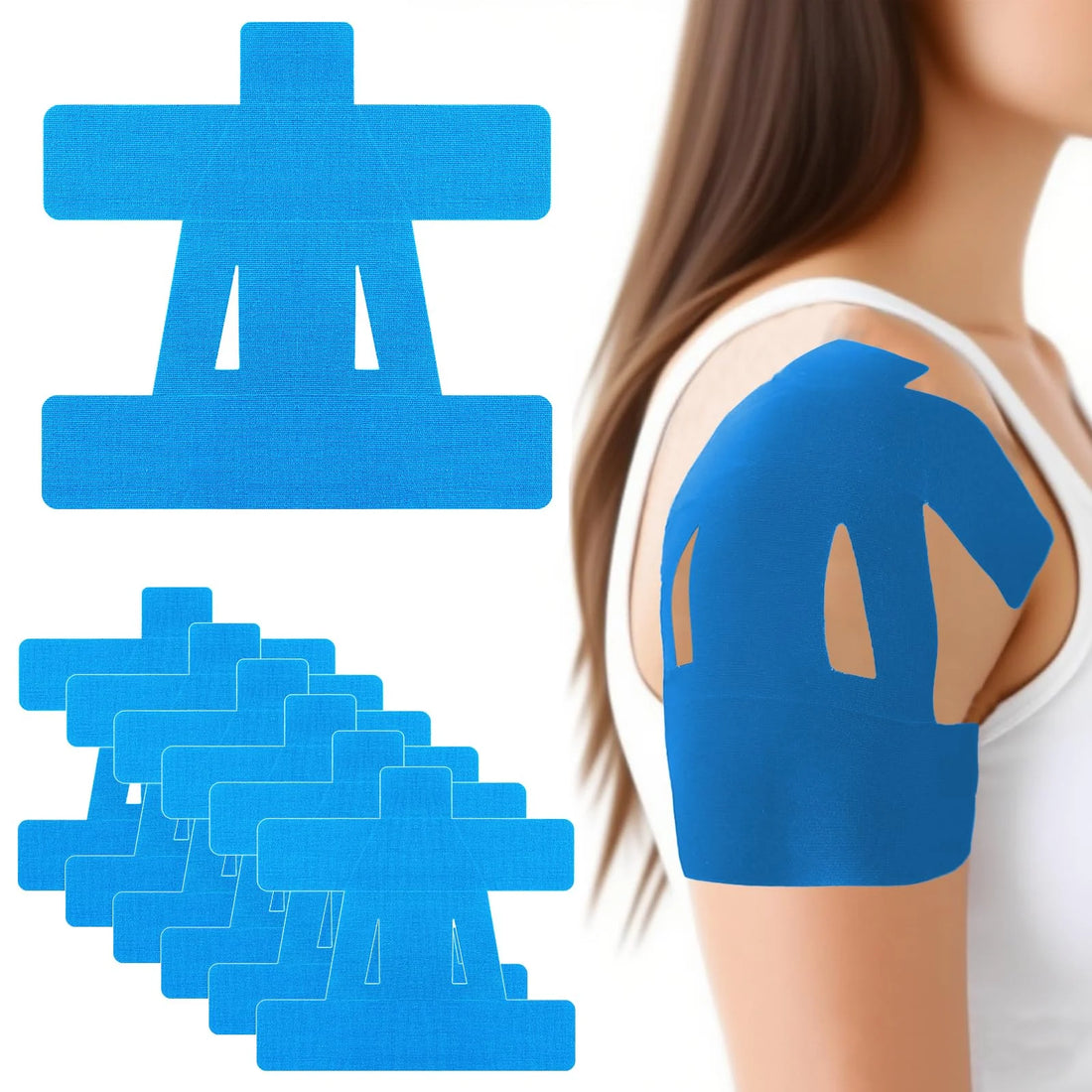 Precut Kinesiology Tape for Shoulder, 10 Pieces