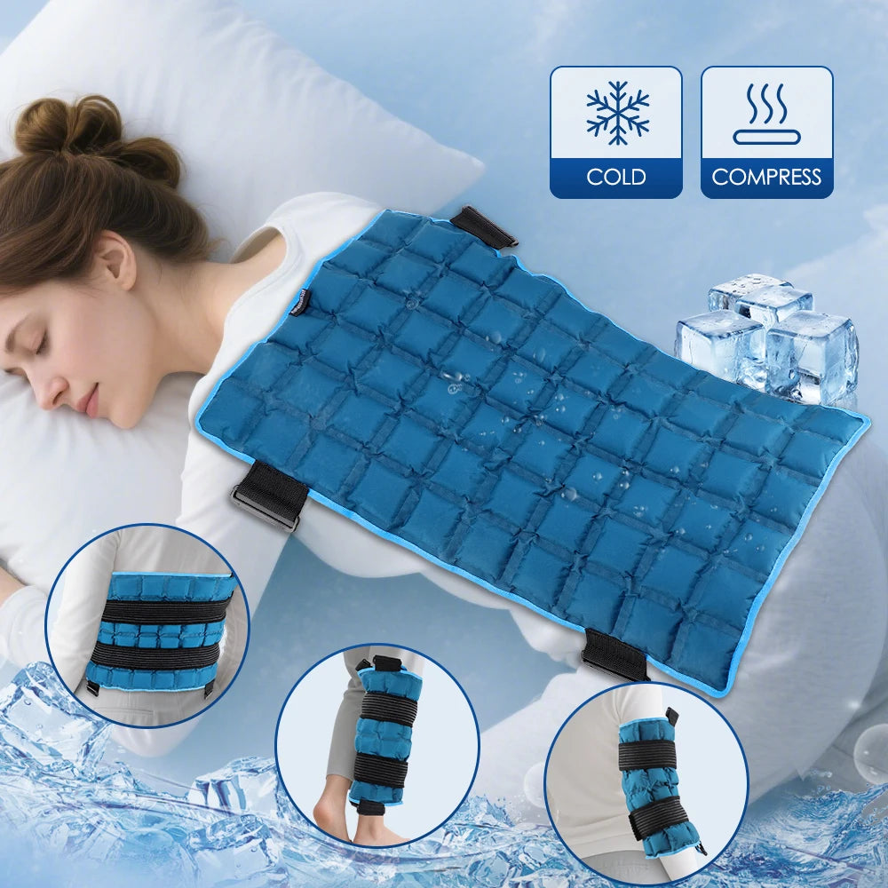 Reusable Hot & Cold Therapy Wrap with Two Straps