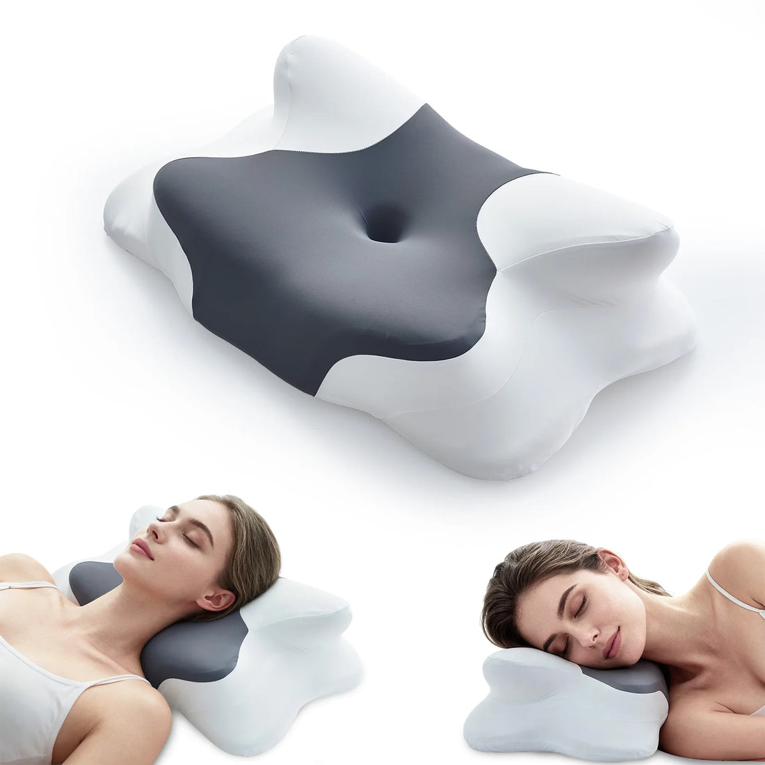 Ergonomic Cervical Memory Foam Pillow with 4-Zone Support