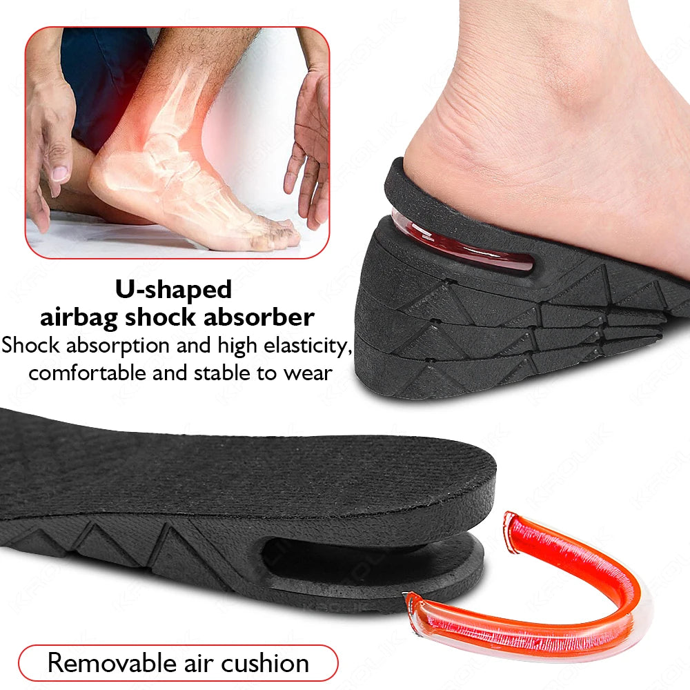 Adjustable Height-Increasing Insoles, 3–9 cm