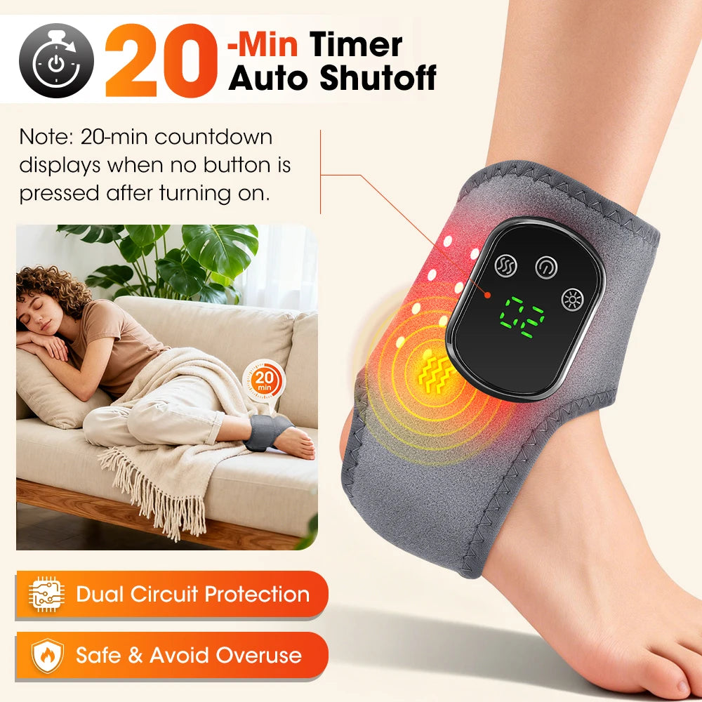Cordless Heated Ankle Massager with Vibration