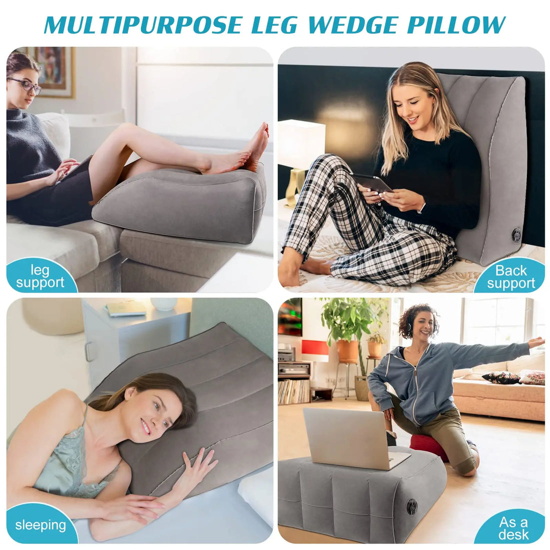 Inflatable Leg Support Wedge Pillow
