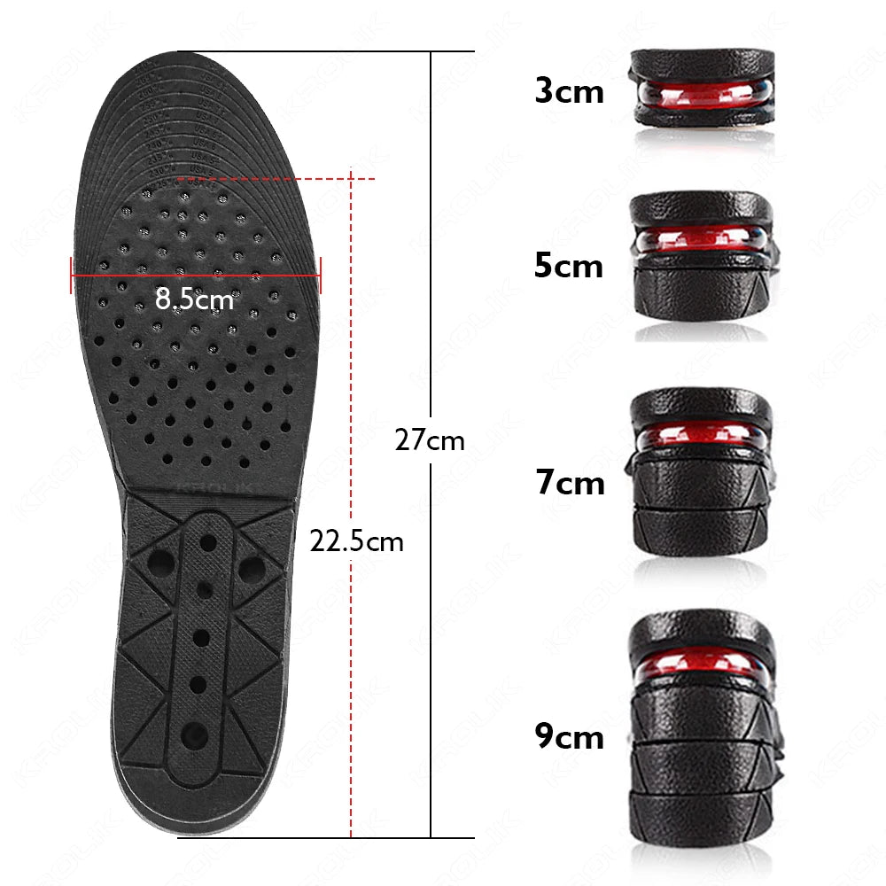 Adjustable Height-Increasing Insoles, 3–9 cm