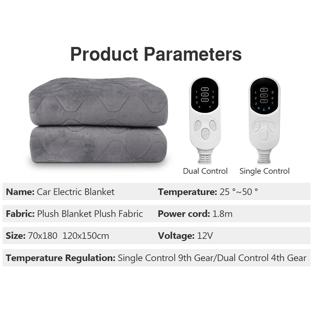12V Car Heated Blanket for Travel
