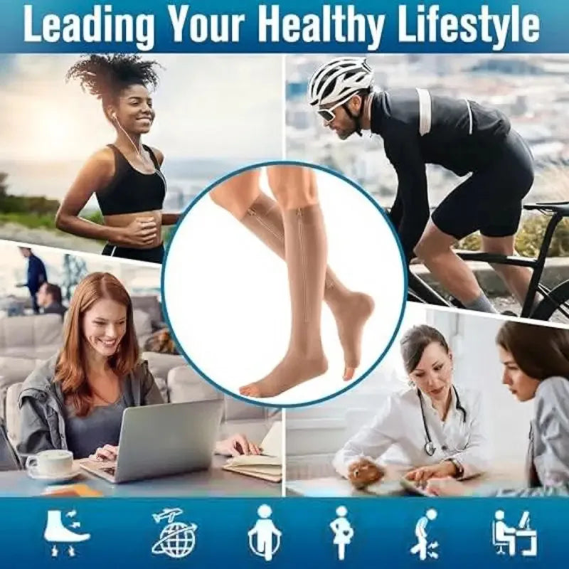 Knee-High Compression Socks for Hiking and Running