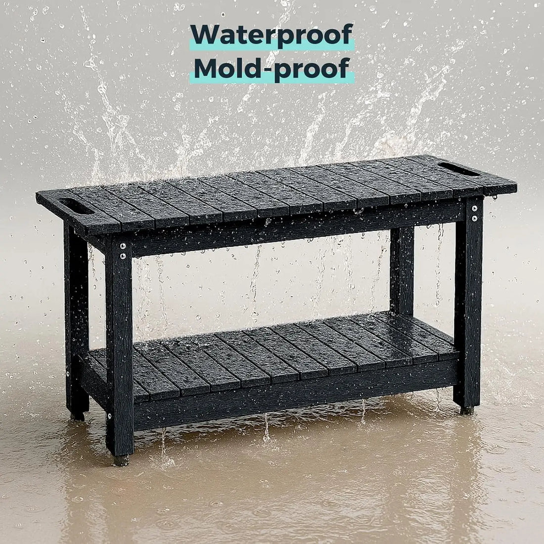 Waterproof Shower Bench, 35-Inch, Holds up to 400 lbs