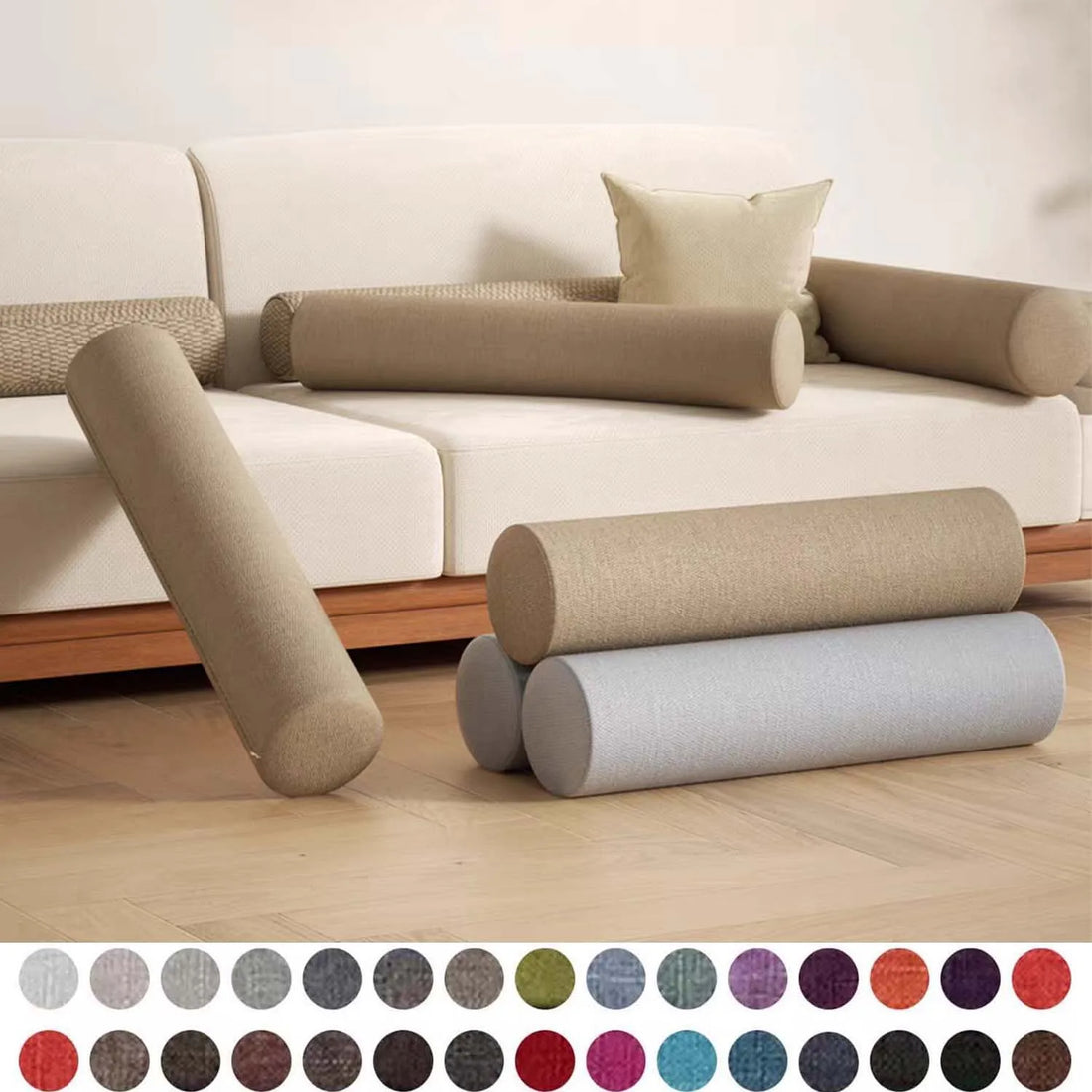 Foam Roll Bolster Pillow for Knee, Leg, or Neck Support