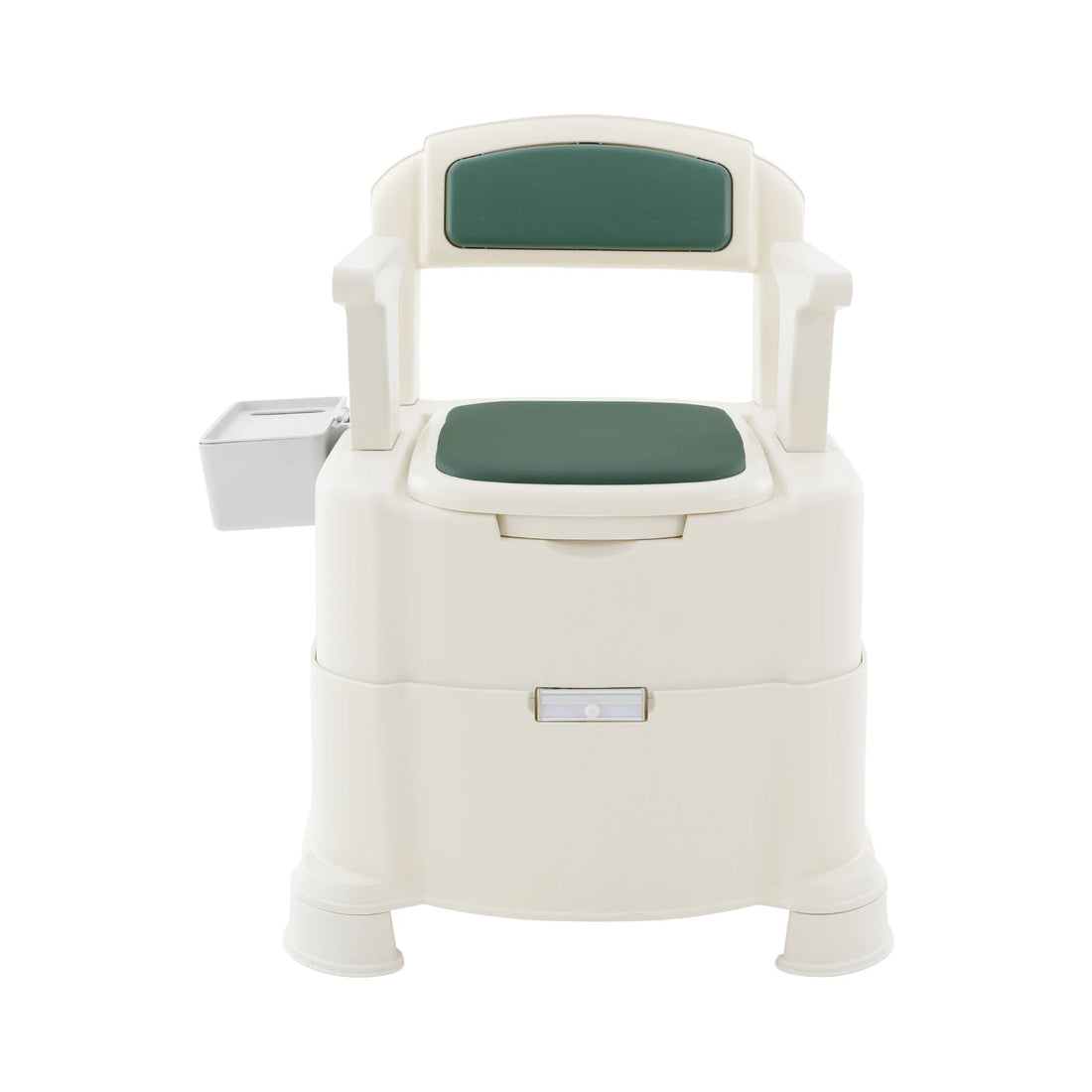 Portable Bedside Commode with Armrests and Backrest