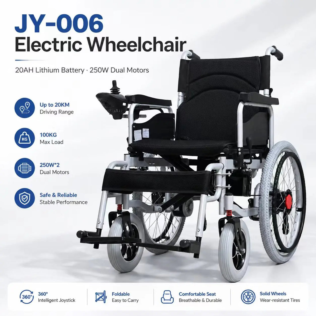 Foldable Dual-Motor Power Wheelchair