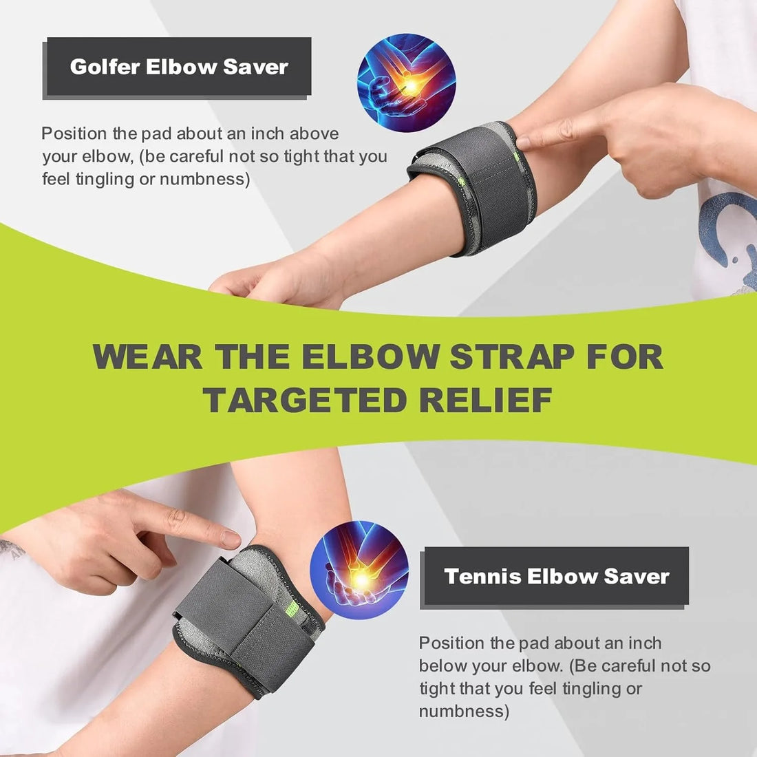 Knitted Elbow Strap with Gel Pad