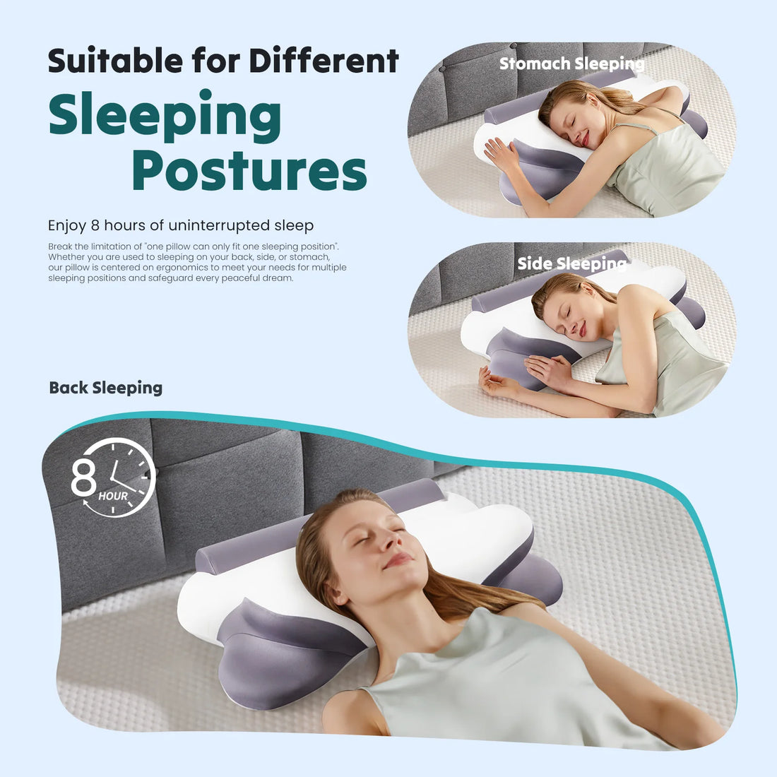 Memory Foam Cervical Pillow for Side Sleepers
