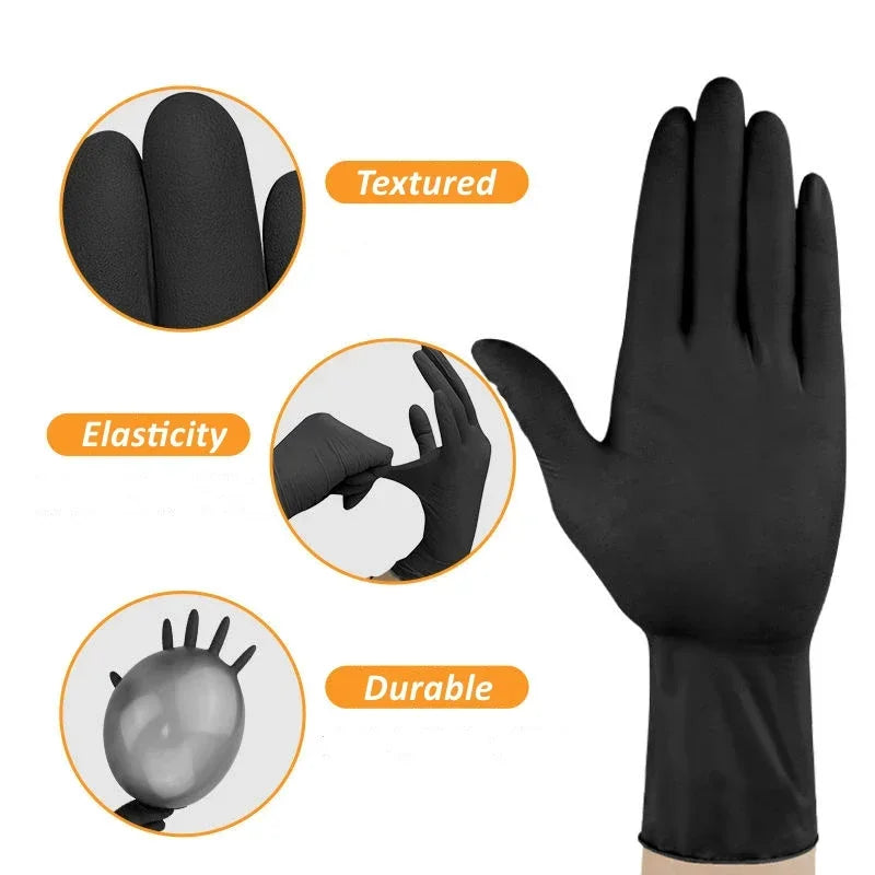 Black Powder-Free Nitrile Disposable Gloves