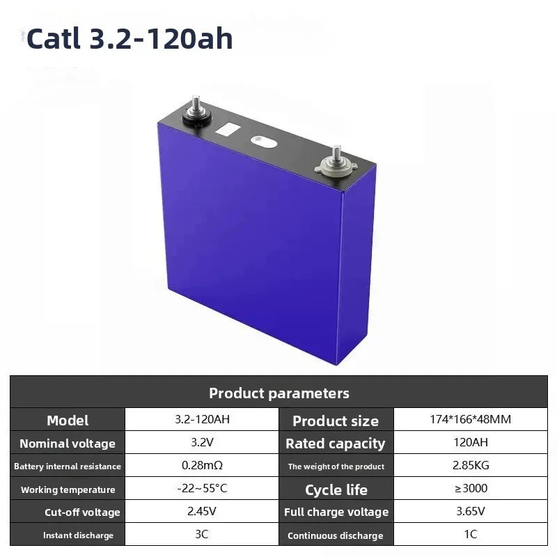 3.2V 120Ah LiFePO4 Rechargeable Battery